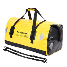 WILD HEART Vandt?t Duffel Dry Bag 40L 66L 100L med svejsede s?mme til kajaksejlads Camping B?dsejlads Motorcykel/surfing/vandreture (100L gul dob