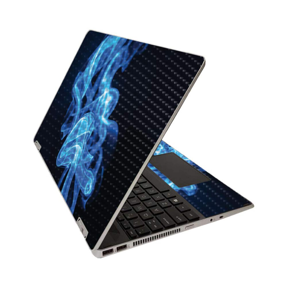 Mightyskins Carbon Fiber Skin For Hp Pavilion X360 15"""" (2020) - Flames | Protective Durable Textured Carbon Fiber Finish | Easy To Apply Remo Blue 705675711717