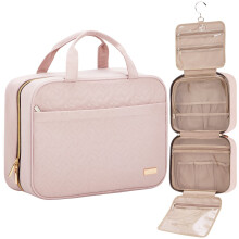 NISHEL Neceser de viaje para mujer Organizador colgante portαtil para champϊ acondicionador de tamaρo completo Juego de brochas Accesorios de maq