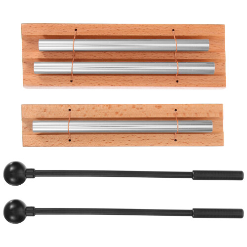 2 juegos de de mano, madera, bloques percusión con baqueta