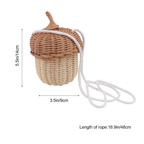 mini de mimbre para niños, cesta, bandolera 1
