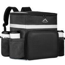 GoHimal Lebensmittel-Lieferrucksack, isolierte Liefertaschen fr Lieferfahrrad, groe Pizza-Liefertasche fr hei/kalt mit 4 Taschen, reflektierender