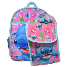 Disney Stitch 16""-os htizsk, 4db, ebdlokszlet kulcstartval s karabinerrel