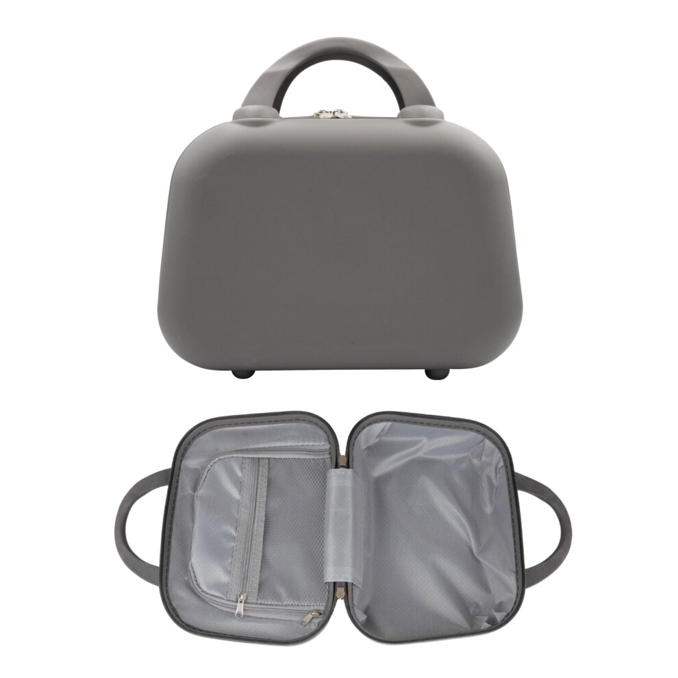 Lucazzi Gray Travel Makeup Bag For Women Large Travel Toiletry Bag For Cosmetics Skincare - 12 Inch Hard Shell Cosmetic Case (Gray)