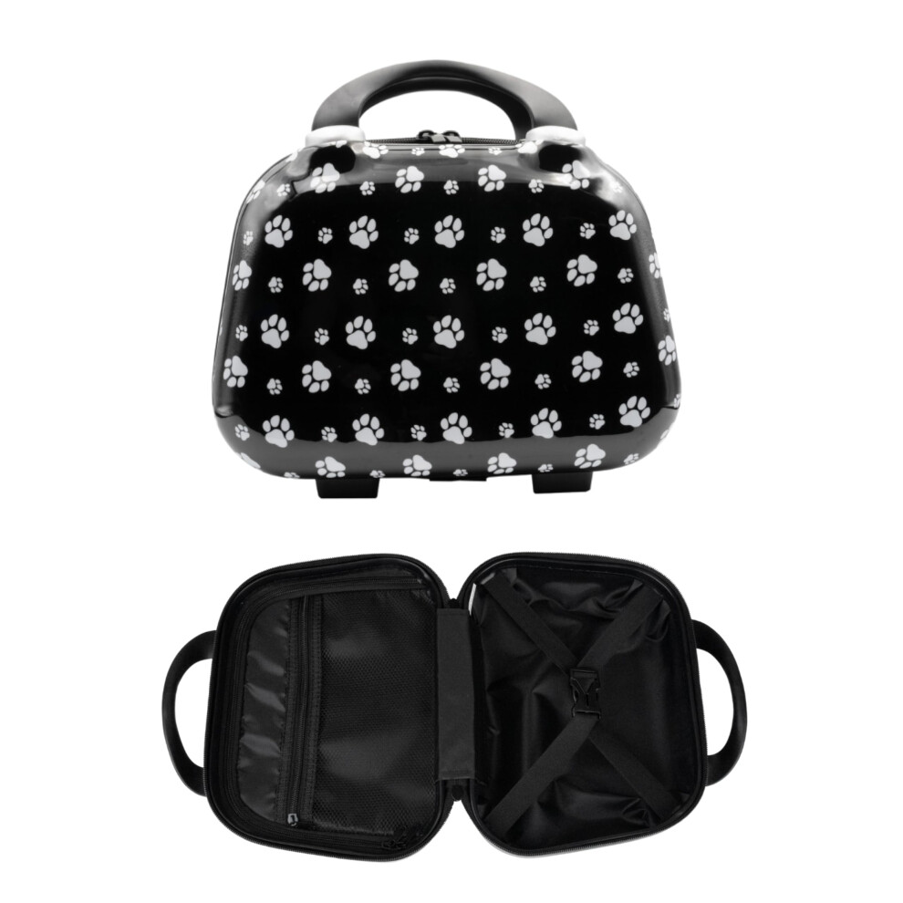 Lucazzi Travel Makeup Bag For Women Large Travel Toiletry Bag For Cosmetics Skincare - 12 Inch Hard Shell Cosmetic Case (Dog Paws)
