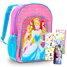 Disney Princess Rucksack-Set fr Mdchen 4er-Pack mit luxurisen 16-Zoll-Prinzessin-Schultaschenaufklebern, Lesezeichen, Trhnger und mehr | Prinz
