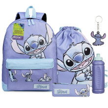 Disney Stitch Rucksack-Set, 5-teilig, fr Kinder, mit Kordelzug, Geschenke fr Kinder (blau/lila)