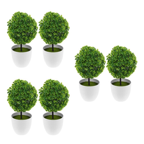 6 . bolas de plantas artificiales, bonsái plástico verde decoración 2