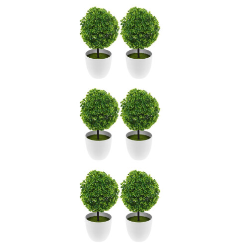 6 . bolas de plantas artificiales, bonsái plástico verde decoración 1