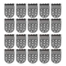 40Pcs Silver Metal Shoelace Buckles with Rhinestones No Tie Fastener