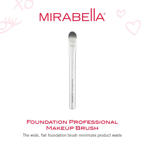 Mirabella Brushed Aluminium Professional Makeup Brush - Foundation Brush 1