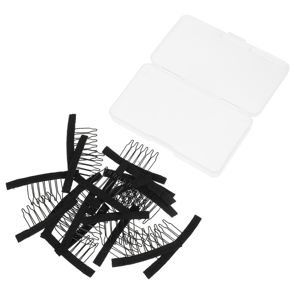 Artibetter Unisex Black 20Pcs Wig Comb Clips Plastic Material For Hairpiece And Wigs