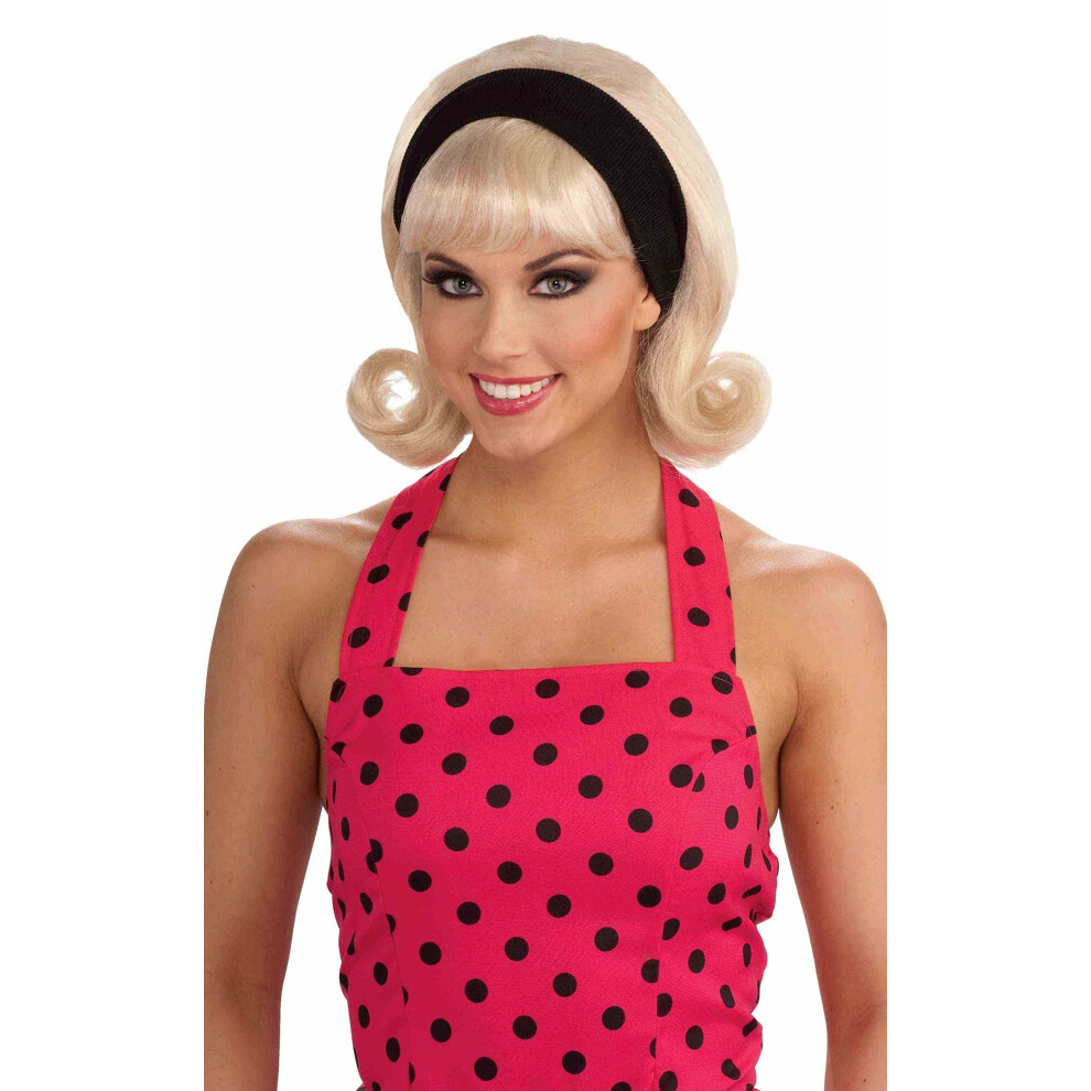 Rubies 50'S Flip Blonde Wig For Adults Women's No Size Black