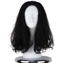 Miss U Hair Man sort h?r paryk M?nd Mullet 80'er Cosplay kostume paryk sort sjove parykker Halloween fest
