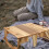 table pliante 2-en-1 panier de rangement en 9