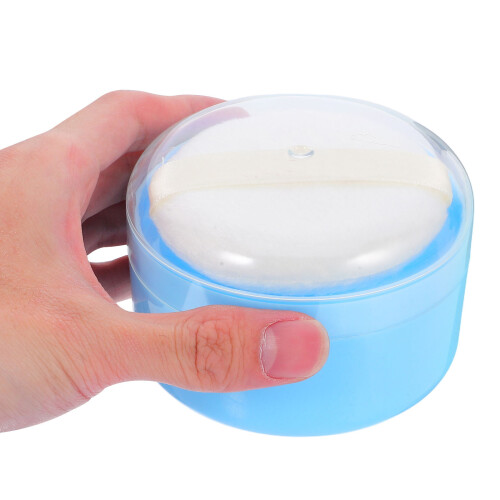 boîte de pour houppette bleue pour quotidiens 2