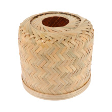 Bamboe zakdoekendoos en toiletpapierhouder - vintage home accessoire