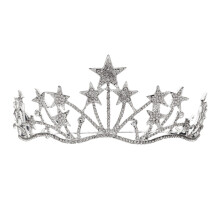 Zilveren Crystal Kroon Hoofdband Bruid Haaraccessoire
