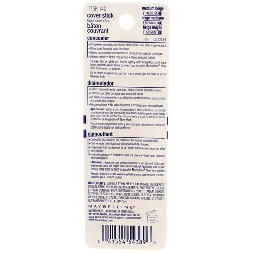 Maybelline Maybelline New York Cover Stick Concealer, Medium Beige, 0.16 oz. 1