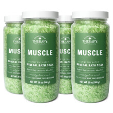 Village Naturals Therapy Bagno minerale concentrato per muscoli, profumo di eucalipto e menta, confezione da 4