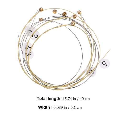 16 pièces cordes acier pour lyre, accessoires de rechange 2