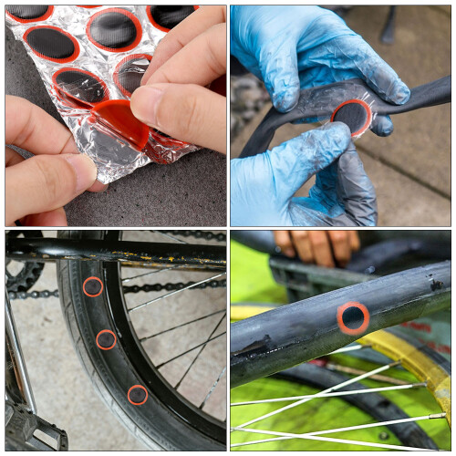 2pcs Portable Bicycle Inner Tube Patch Round Rubber Patches 2