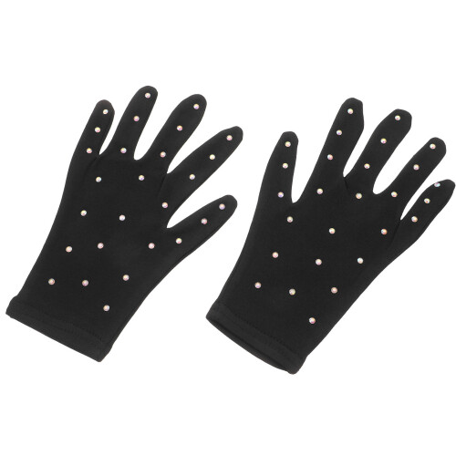 Women'S Figure Skating Gloves Black 1 Pair