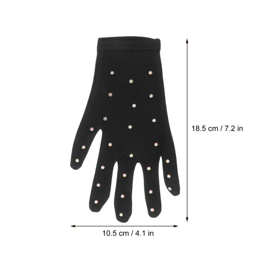 Women'S Figure Skating Gloves Black 1 Pair 1