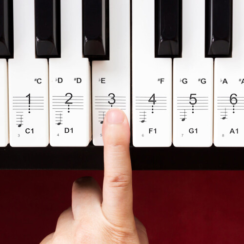 pvc piano introduction stickers 2 sheets with comparison guide 2