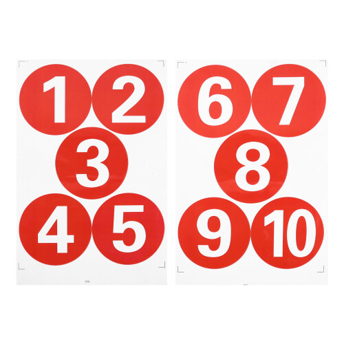 2 Sheets Large Waterproof Number Sticker Red Stickers 2