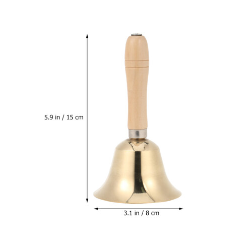 Copper Rattle Bell with Wooden Handle 8cm Dinner Call Service 1