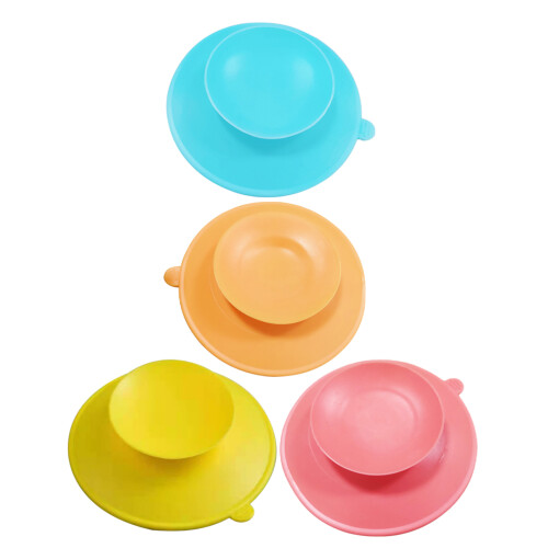 4 Pcs Dinner Plate Suction Cup Mat Suction Plates Suction Cups