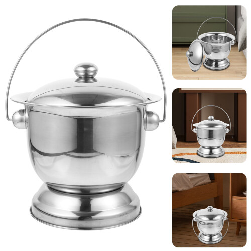 One Set Unisex Portable Chamber Pot With Lid 2