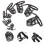 1 set 7pcs plastic dog muzzle with adjustable PU strap black 4