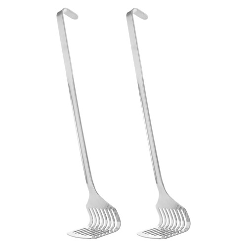 2Pièces - Acier Inoxydable Manche Long Argenté Cuisine