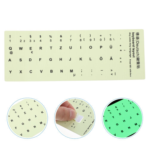 glow in the dark german keyboard sticker replacement sheet 2