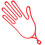 4 appendiguianti in a forma mano per asciugare (rosso) 1