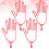 4 appendiguianti in a forma mano per asciugare (rosso) 11