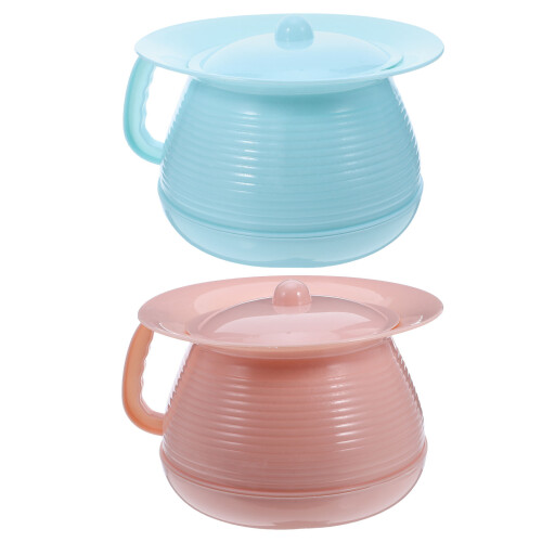 2Pièces Pot De Portable PP Avec Couvercle Assorti