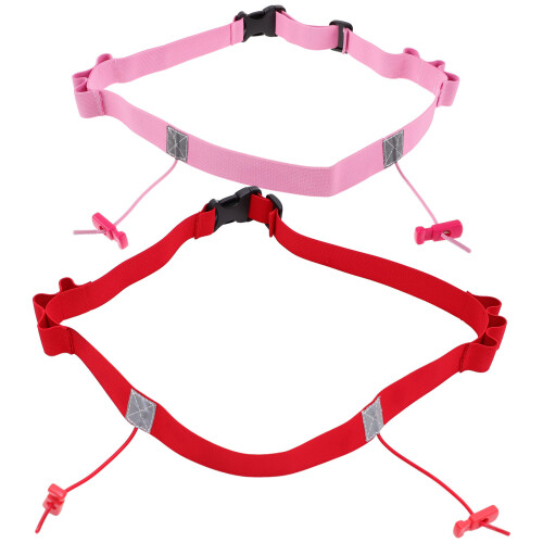 2 Nummerriem met Reflecterend Ontwerp (Rood en Roze)