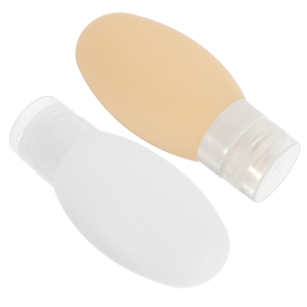 2 Stuks 100 Ml Siliconen Reisflesjes Met Zuignap Voor Toiletartikelen-image