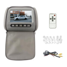 Car Headrest Monitor Universal 7 Inch TFT LED Screen, AV Input, Pillow Mount, Rear Video Display With Zipper