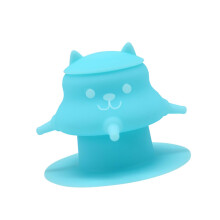 Reusable Kitten Puppy Feeder Bottle Food Safe Silicone Anti-Tip Suction Cup For Small Animals Of Various Ages Blue
