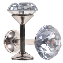 Diamant Vorhang Raffhalter Tür Wand Quaste Haken 2st (Silber)