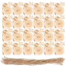 Wood Crafts Unfinished Snail Shape Khaki 20pcs 3.15x2.56x0.1in