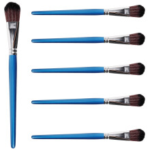 6Stk Nylon Malpinsel Set Blau Holzgriff Für Aquarell Öl Acryl Farben