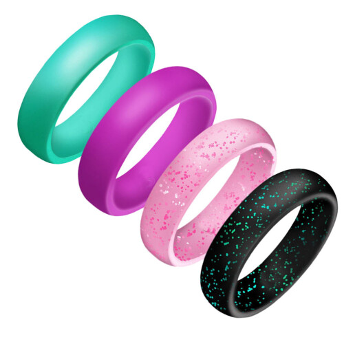 4 Silikonring Fingerring Glitzerring Kieselgel