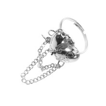 Eleganter Offener Kettenring Herzring Damen Schmuck Silber