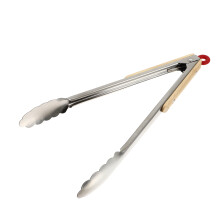 1pc Edelstahlgongon Bread Tong Küchenzange (Khaki)