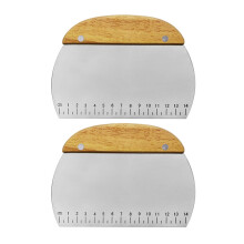 2 teigschaber halbrund mit holzgriff, küchenspachtel für backen